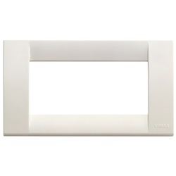 Placca Classica 4 moduli tecnopolimero bianco per impianti elettrici casa ufficio