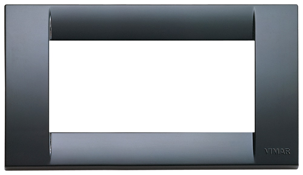 Placca Classica 4 moduli tecnopolimero grigio grafite per impianti elettrici