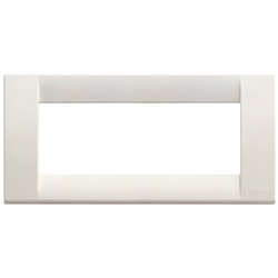 Placca classica 5 moduli tecnopolimero bianco per installazioni elettriche