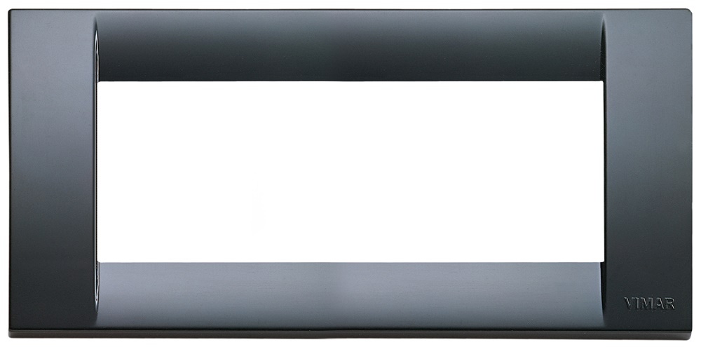 Placca Classica 5 moduli tecnopolimero grigio grafite per impianti elettrici