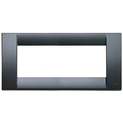 Placca Classica 5 moduli tecnopolimero grigio grafite per impianti elettrici