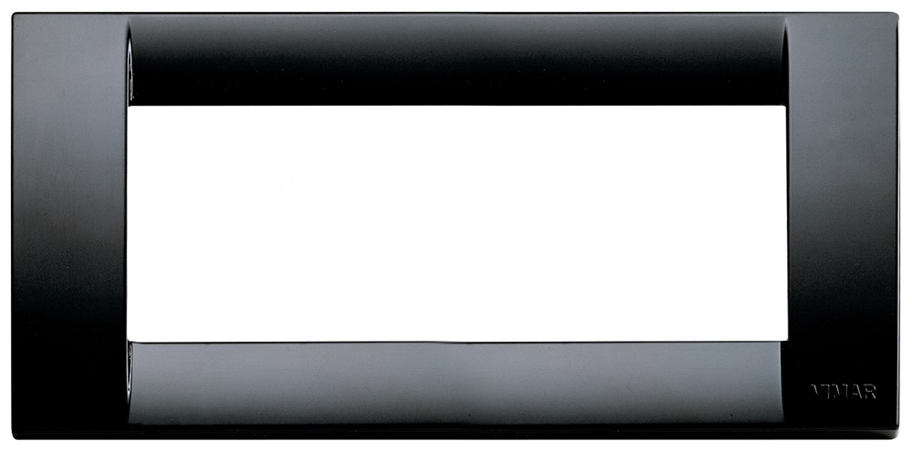 Placca Classica 5 moduli tecnopolimero nero per installazioni elettriche