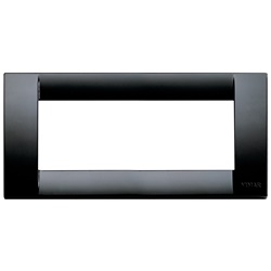 Placca Classica 5 moduli tecnopolimero nero per installazioni elettriche