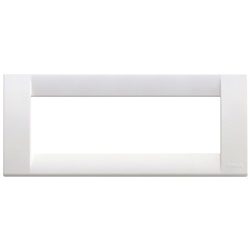 Placca Classica 6 Moduli Tecnopolimero Bianco Brillante per Impianti Elettrici