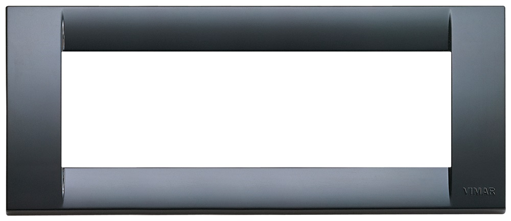 Placca Classica 6 moduli tecnopolimero grigio grafite per installazioni elettriche