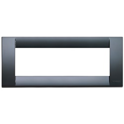 Placca Classica 6 moduli tecnopolimero grigio grafite per installazioni elettriche