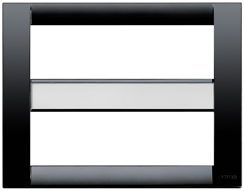Placca Classica 12 moduli tecnopolimero nero per impianti elettrici