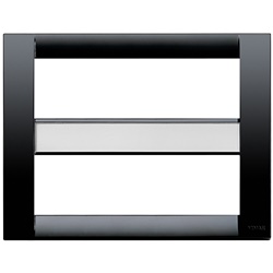 Placca Classica 12 moduli tecnopolimero nero per impianti elettrici