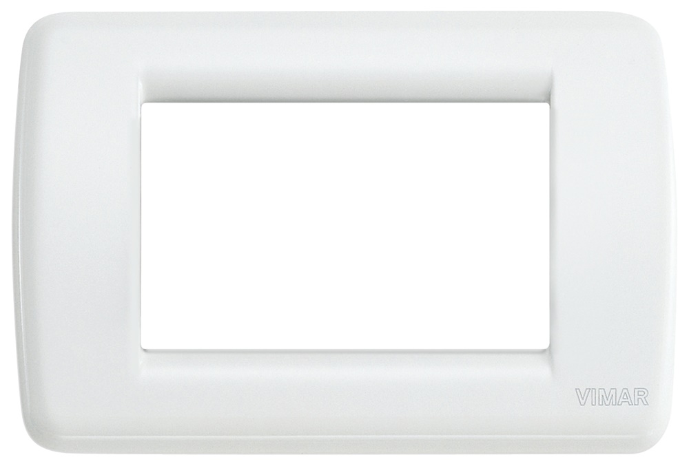 Placca Rondò 3 moduli metallo pressofuso bianco per installazioni elettriche
