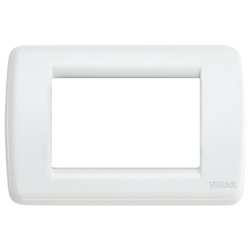 Placca Rondò 3 moduli metallo pressofuso bianco per installazioni elettriche