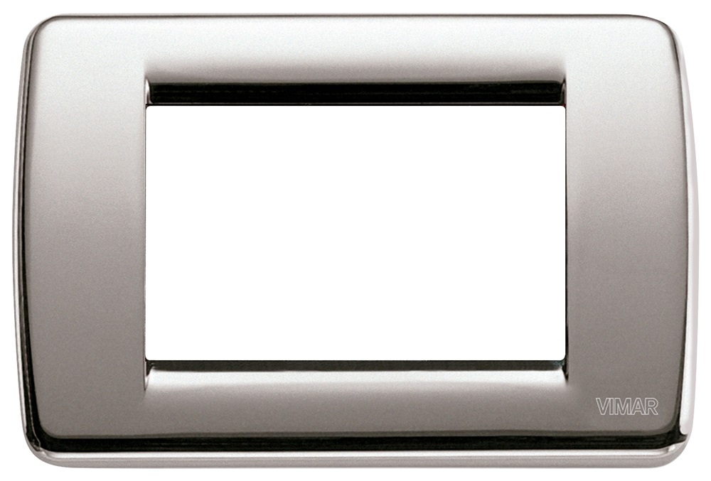 Placca Rondò 3 moduli nichel spazzolato Idea 