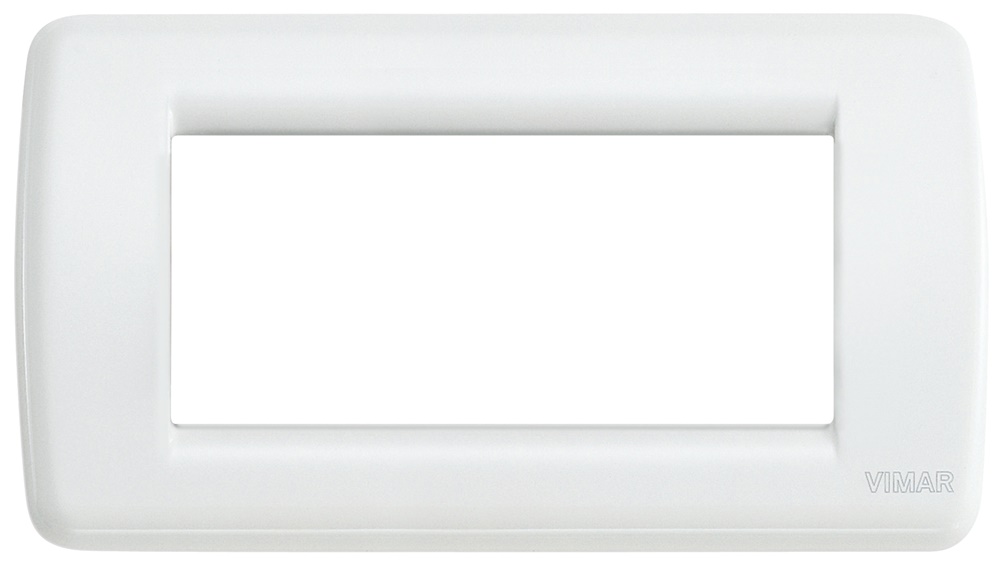 Placca Rondò 4 moduli metallo pressofuso bianco per impianti elettrici
