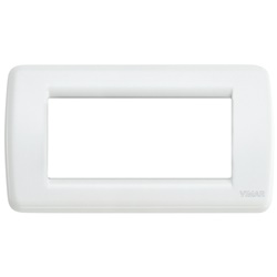 Placca Rondò 4 moduli metallo pressofuso bianco per impianti elettrici