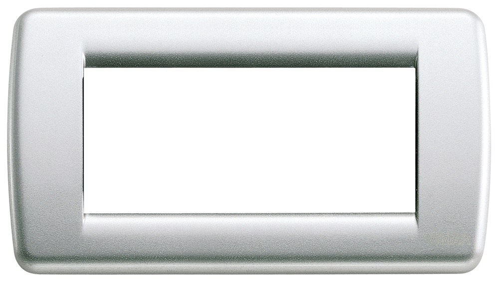 Placca Rondò 4 moduli argento metallo Idea 