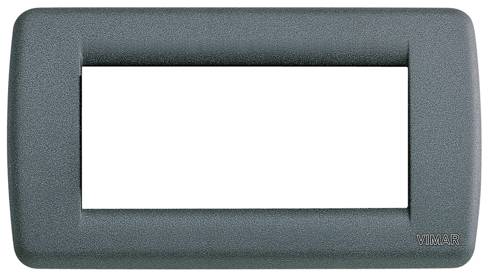 Placca Rondò 4 moduli metallo pressofuso ardesia per installazioni elettriche