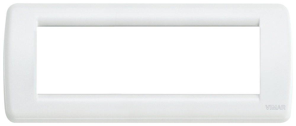 Placca Rondò 6 moduli metallo pressofuso bianco per impianti elettrici