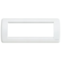 Placca Rondò 6 moduli metallo pressofuso bianco per impianti elettrici
