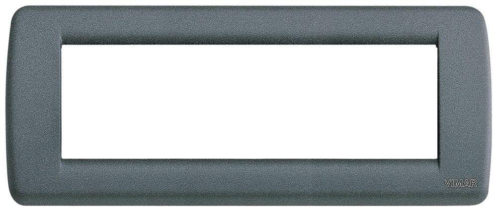 Placca Rondò 6 moduli metallo pressofuso ardesia per impianti elettrici