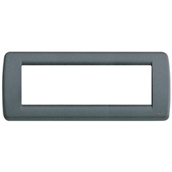 Placca Rondò 6 moduli metallo pressofuso ardesia per impianti elettrici