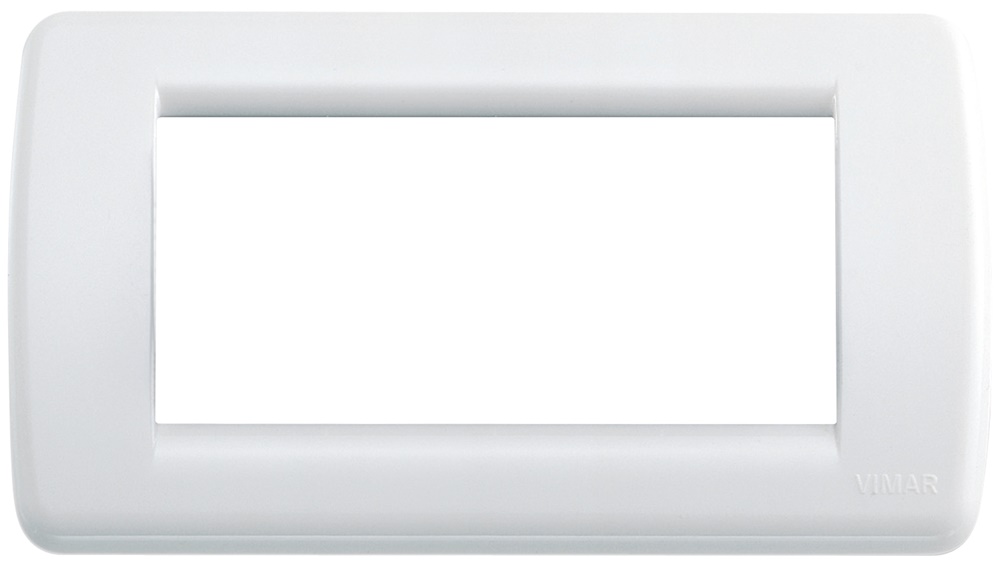 Placca Rondò 4 moduli tecnopolimero bianco brillante per installazioni elettriche