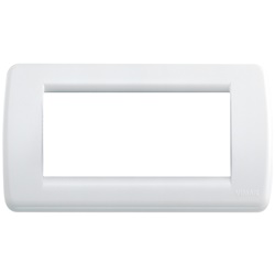 Placca Rondò 4 moduli tecnopolimero bianco brillante per installazioni elettriche