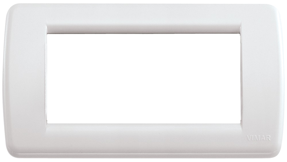 Placca Rondò 4 moduli tecnopolimero bianco per installazioni elettriche interne