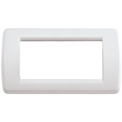 Placca Rondò 4 moduli tecnopolimero bianco per installazioni elettriche interne