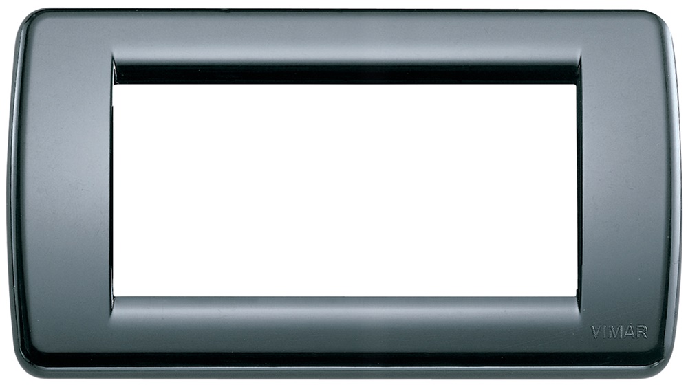Placca Rondò 4 moduli tecnopolimero grigio grafite per installazioni elettriche