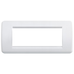 Placca Rondò 5 moduli tecnopolimero bianco brillante per installazioni elettriche