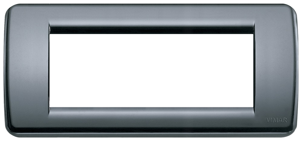 Placca Rondò 5 moduli tecnopolimero grigio grafite per installazioni elettriche