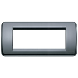 Placca Rondò 5 moduli tecnopolimero grigio grafite per installazioni elettriche