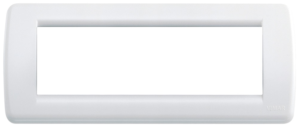 Placca Rondò 6 moduli tecnopolimero bianco brillante per installazioni elettriche