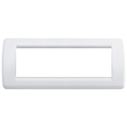 Placca Rondò 6 moduli tecnopolimero bianco brillante per installazioni elettriche