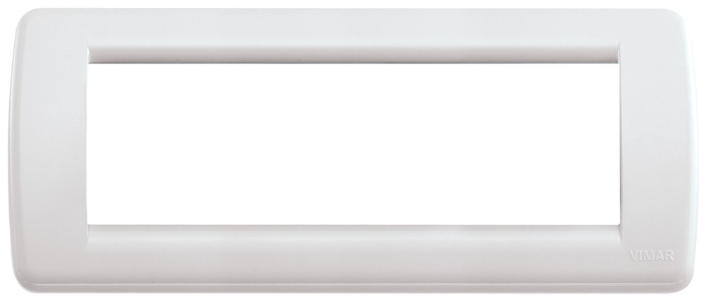 Placca Rondò 6 moduli tecnopolimero bianco per impianti elettrici Idea