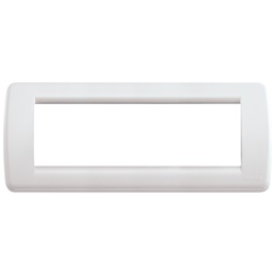 Placca Rondò 6 moduli tecnopolimero bianco per impianti elettrici Idea