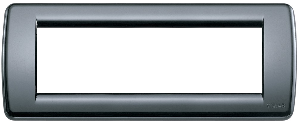 Placca Rondò 6 moduli grigio grafite Idea 