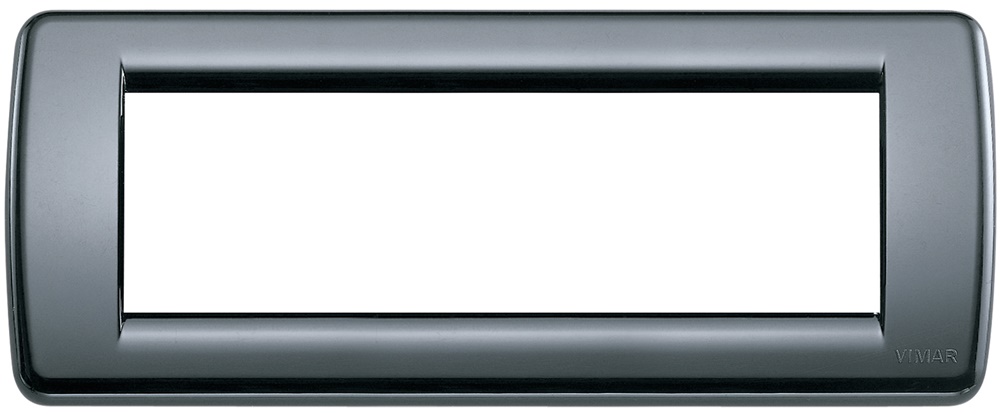 Placca Rondò 6 moduli tecnopolimero grigio grafite per installazioni elettriche