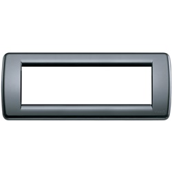 Placca Rondò 6 moduli tecnopolimero grigio grafite per installazioni elettriche