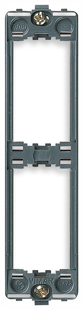 Supporto 2 moduli sovrapposti con viti per installazione su pannelli grigio