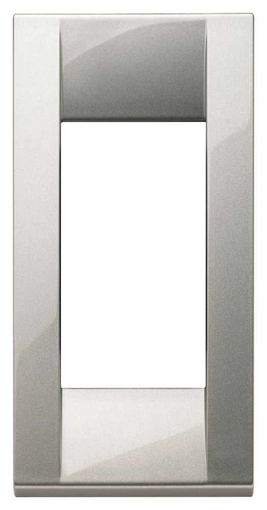 Placca Classica 1 Modulo Metallo Pressocolato Argento Metallizzato Pannelli