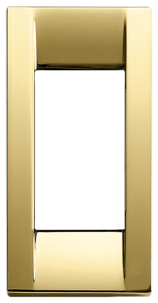 Placca classica 1 modulo metallo pressofuso oro lucido per pannelli elettrici