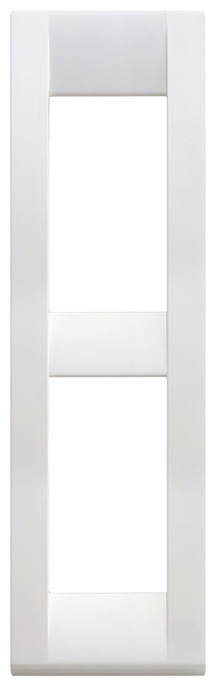 Placca classica 2 moduli metallo pressofuso bianco per pannelli