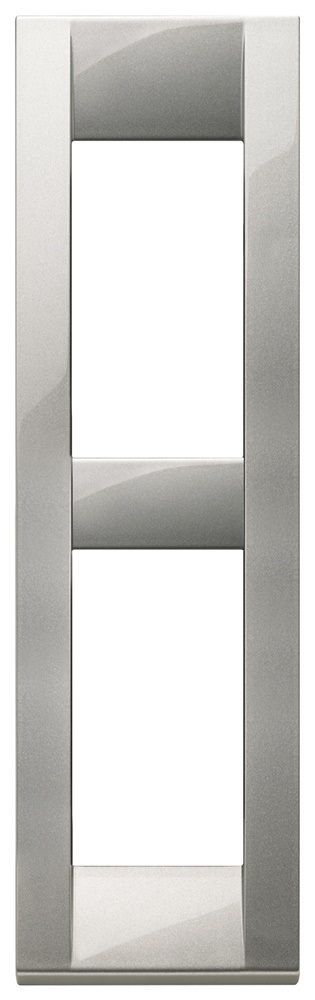 Placca Classica 2 Moduli Metallo Argento Metallizzato per Pannelli