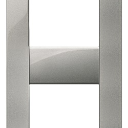 Placca Classica 2 Moduli Metallo Argento Metallizzato per Pannelli