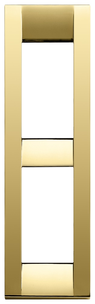 Placca classica 2 moduli metallo pressofuso oro lucido per pannelli