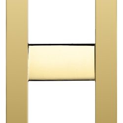 Placca classica 2 moduli metallo pressofuso oro lucido per pannelli