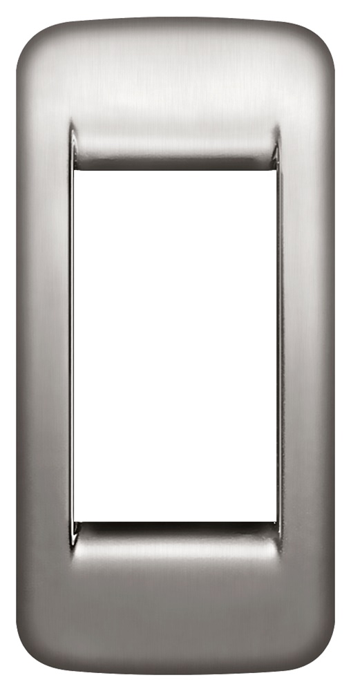 Placca Rondò 1 modulo metallo pressofuso nichel spazzolato per pannelli
