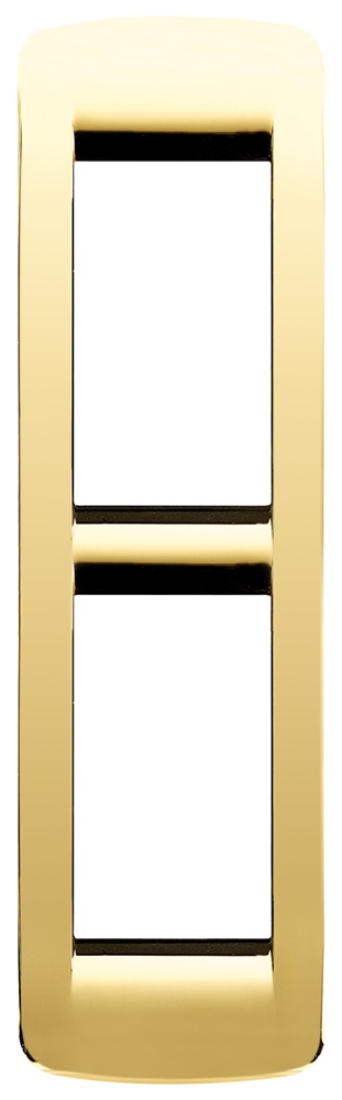 Placca Rondò 2 moduli metallo pressofuso oro lucido per pannelli elettrici