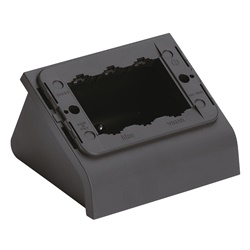 Scatola da tavolo inclinata 3 moduli grigia con serracavo supporto per placca Classica Idea