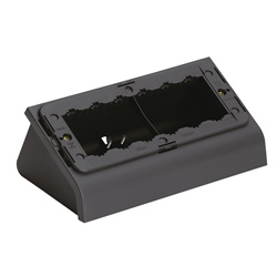 Scatola da tavolo inclinata 6 moduli grigia con serracavo e supporto per placca Classica Idea